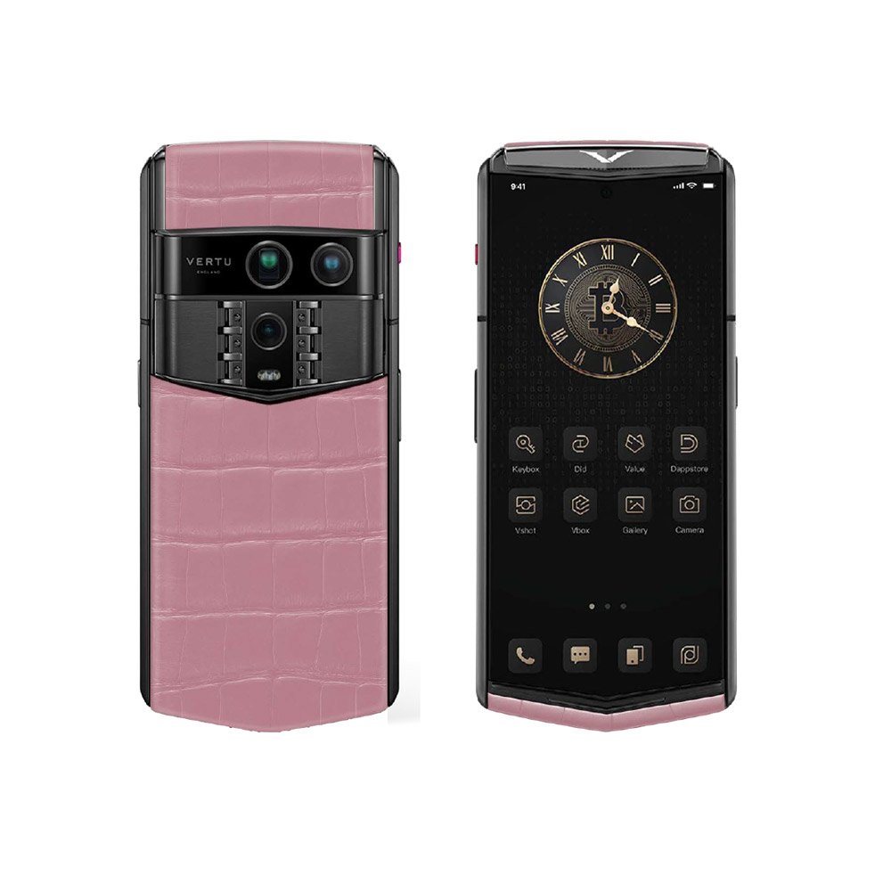 Vertu Agent Q Alligator Collector’s Edition – Black Sakura Pink