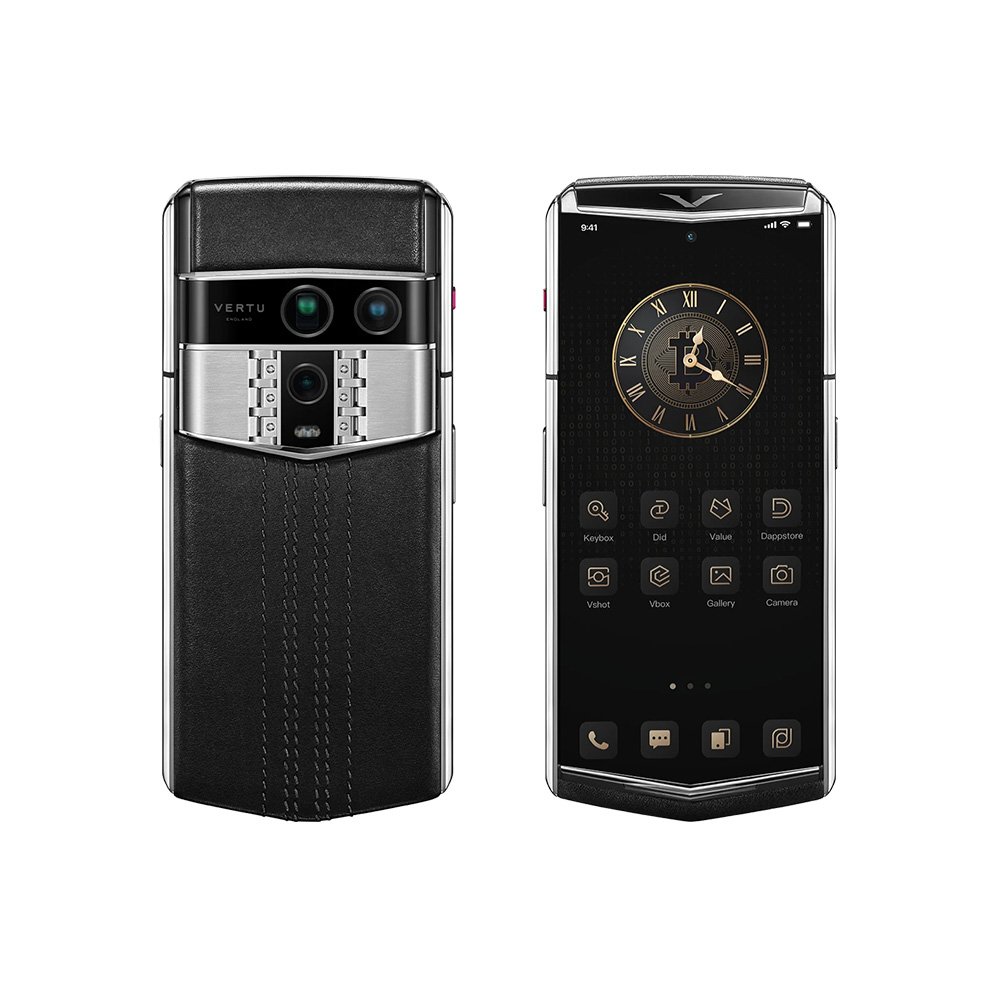 Vertu Agent Q Calfskin - Silver Black Stitching