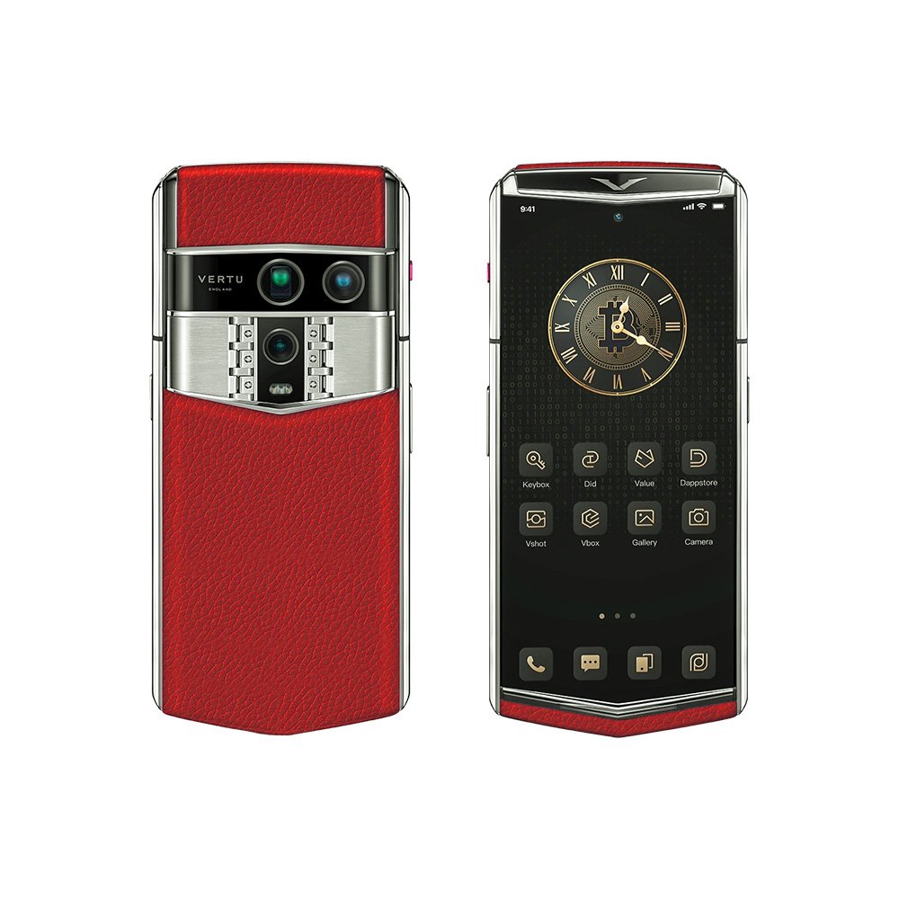 Vertu Agent Q Calfskin - Silver Raspberry Red