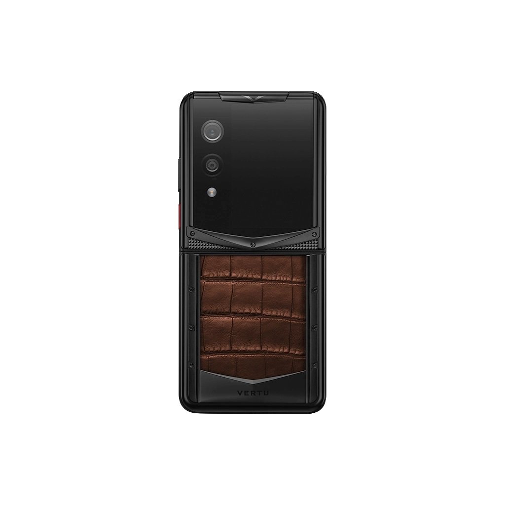 Vertu Quantum Flip Amber Brown Alligator