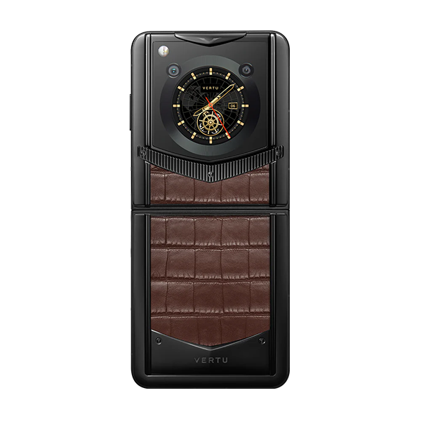 VERTU IRONFLIP AMBER BROWN ALLIGATOR SKIN