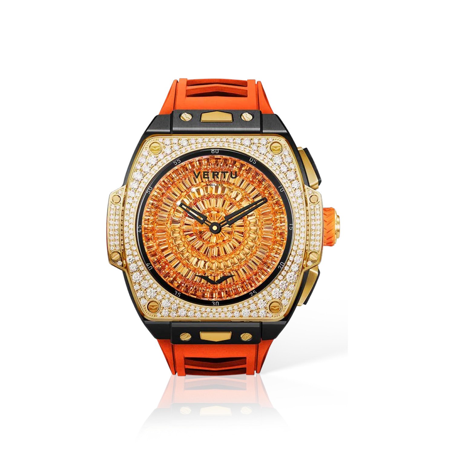 Grand Watch Orange Gold & Dazzling Diamonds
