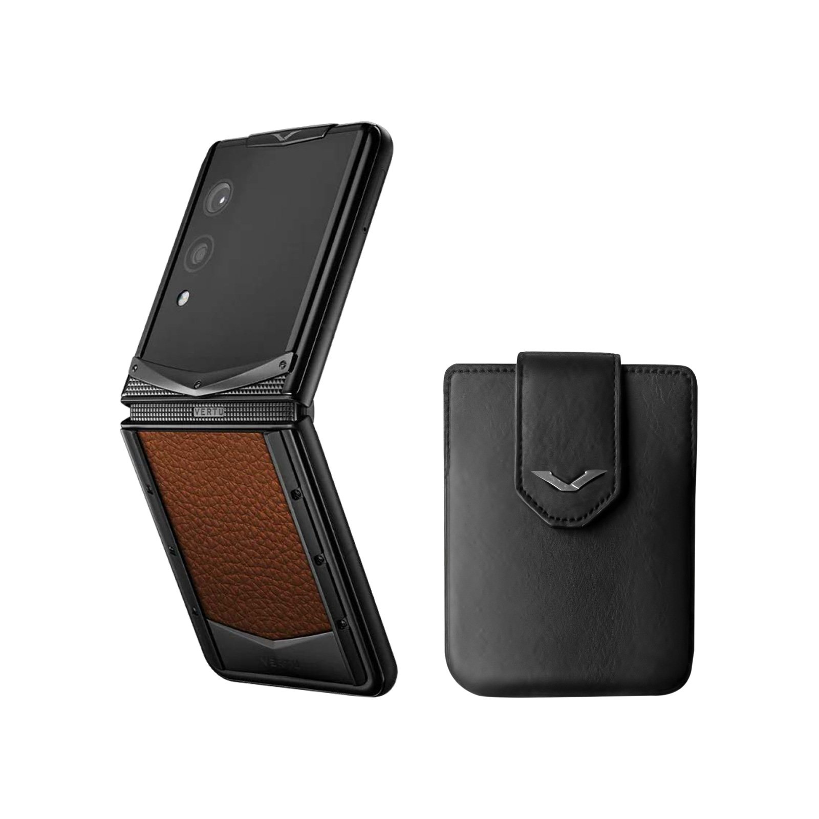 Quantum Flip Calfskin Series - Caramel Brown with Cover