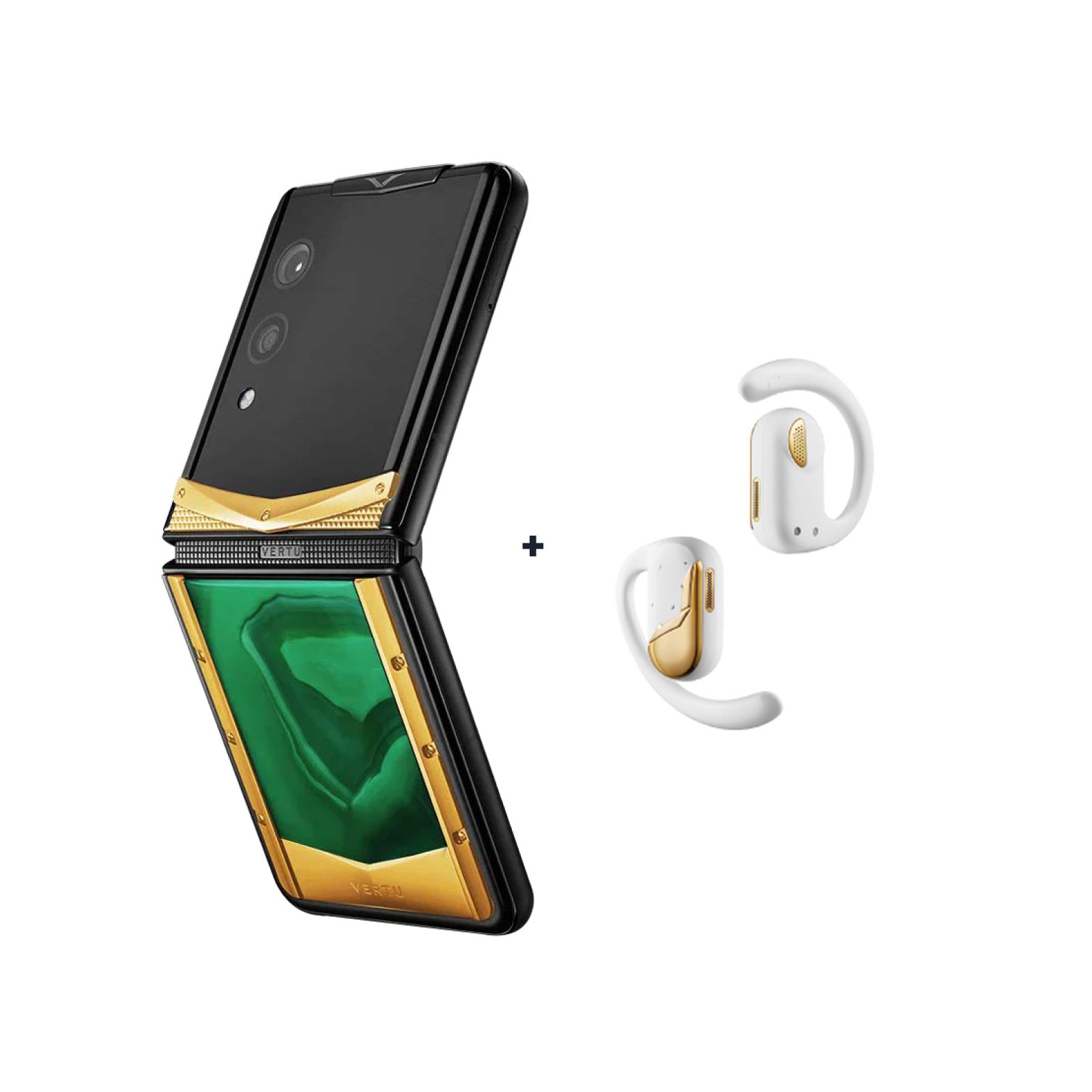 Quantum Flip Agate Emerald green Gold Iron Black with AI Headset