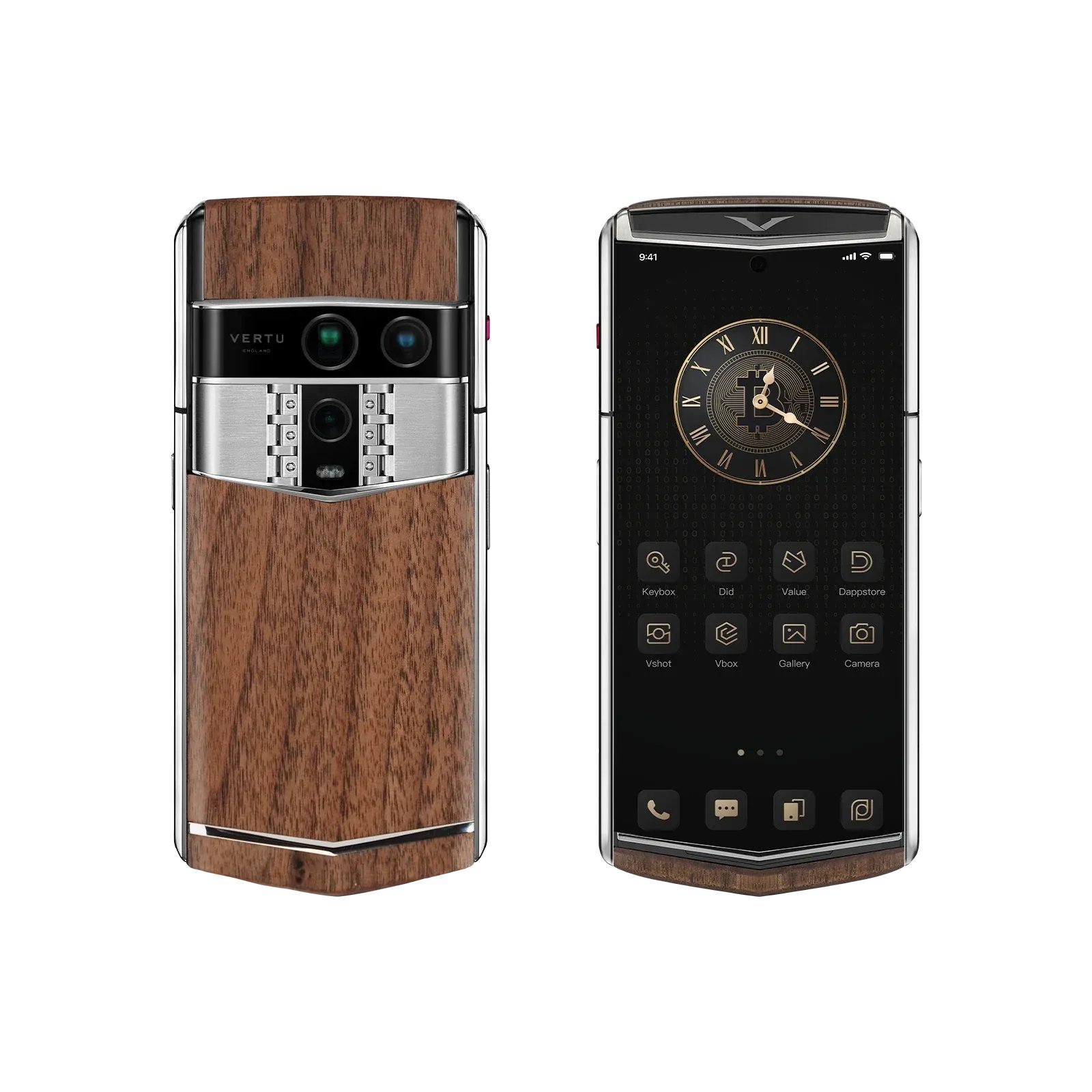 Vertu Agent Q Solid Walnut | Silver